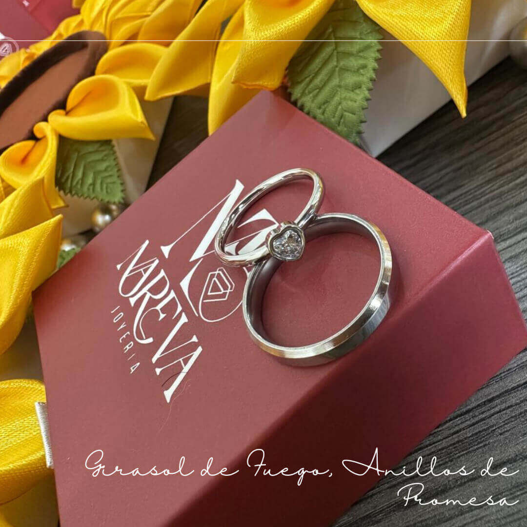 GIRASOL DE FUEGO ❤️🔥🌻 "Anillos Promesa de Amor"