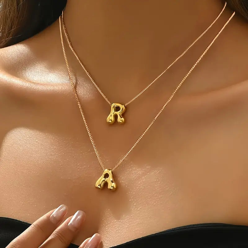 PROMO: COLLAR LETRA BUBBLE | ENVÍO GRATIS