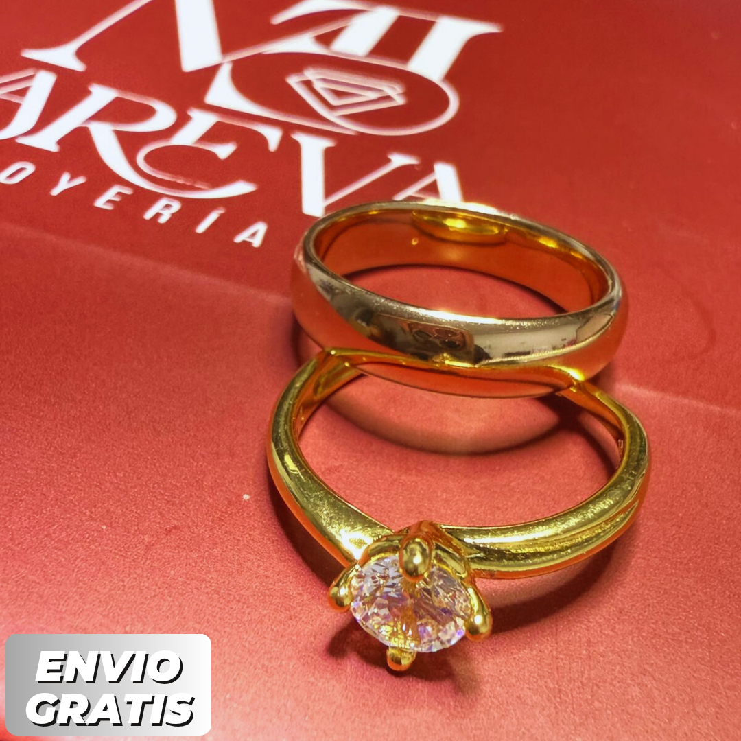 Anillo Promesa Romántico - DOBLE BAÑO DE ORO 18K | ENVÍO GRATIS
