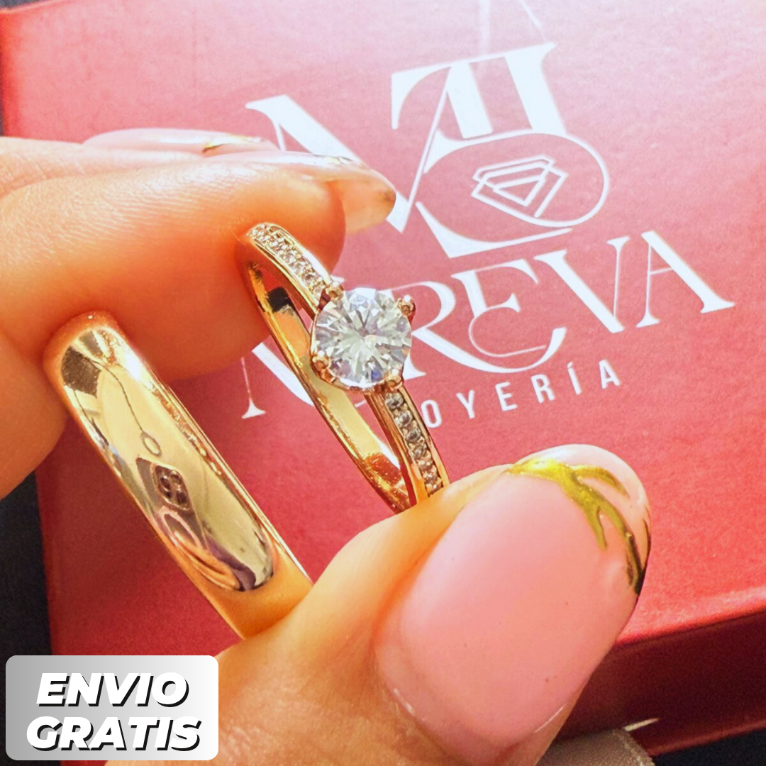 Anillo Promesa Elegante - DOBLE BAÑO DE ORO 18K