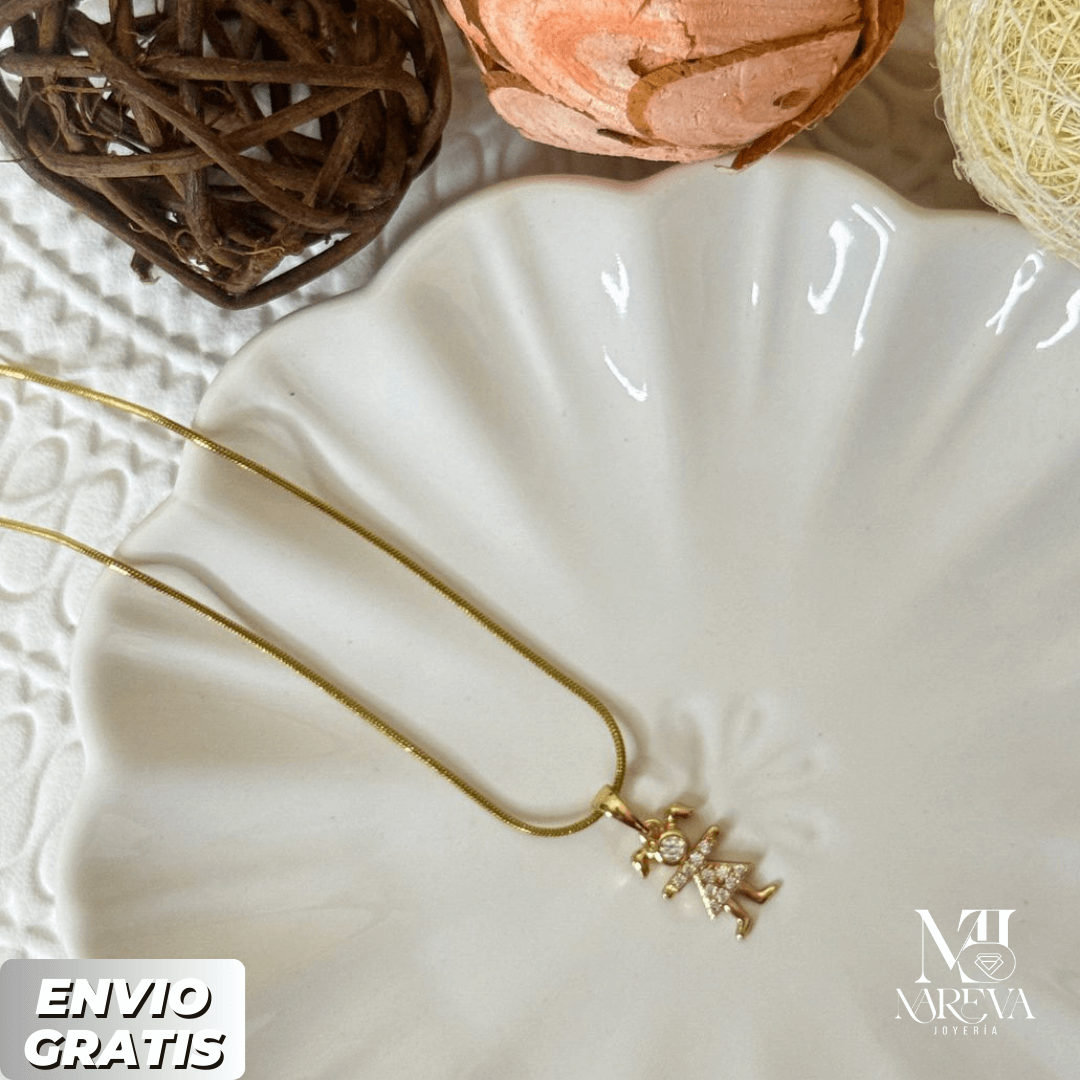 COLLAR AMOR DE MAMÁ x HIJ@-DOBLE ENCHAPADO EN ORO | ENVÍO GRATIS