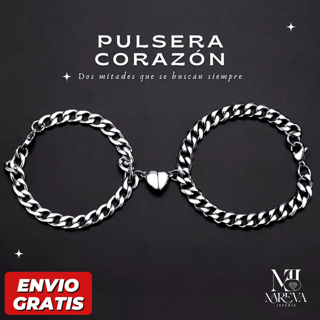 PULSERA CORAZÓN MÁGNETICO (PAREJAS) | ENVÍO GRATIS