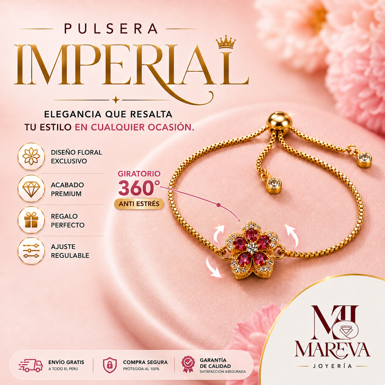 PULSERA IMPERIAL (Giratorio-Antiestrés) 🌸