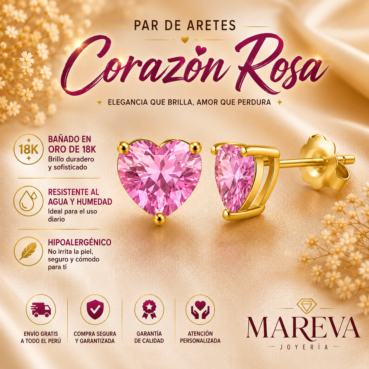 Set Seven Hearts (Collar+Anillo+Pulsera+Aretes)