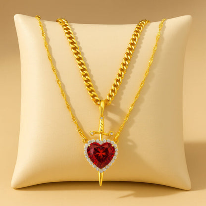COLLAR DE CORAZON Y ESPADA