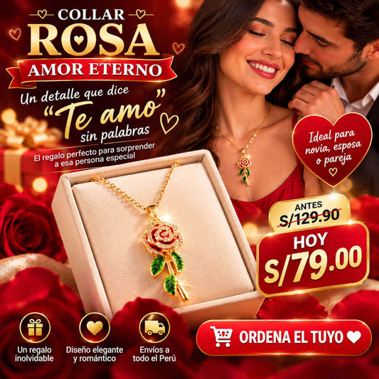 COLLAR ROSA AMOR ETERNO 🌷❤️