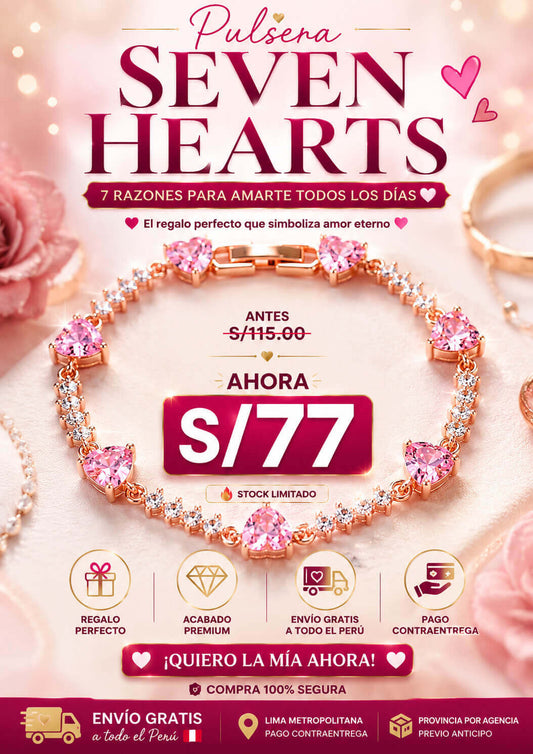 PULSERA SEVEN HEARTS 🎀💕