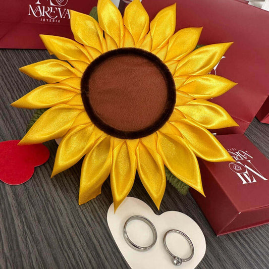 GIRASOL DE FUEGO ❤️‍🔥🌻 "Anillos Promesa de Amor"