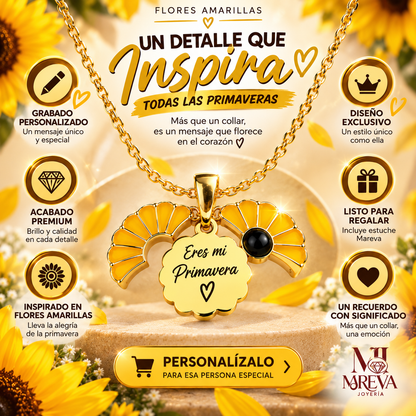 Collar Girasol con grabado perzonalizado