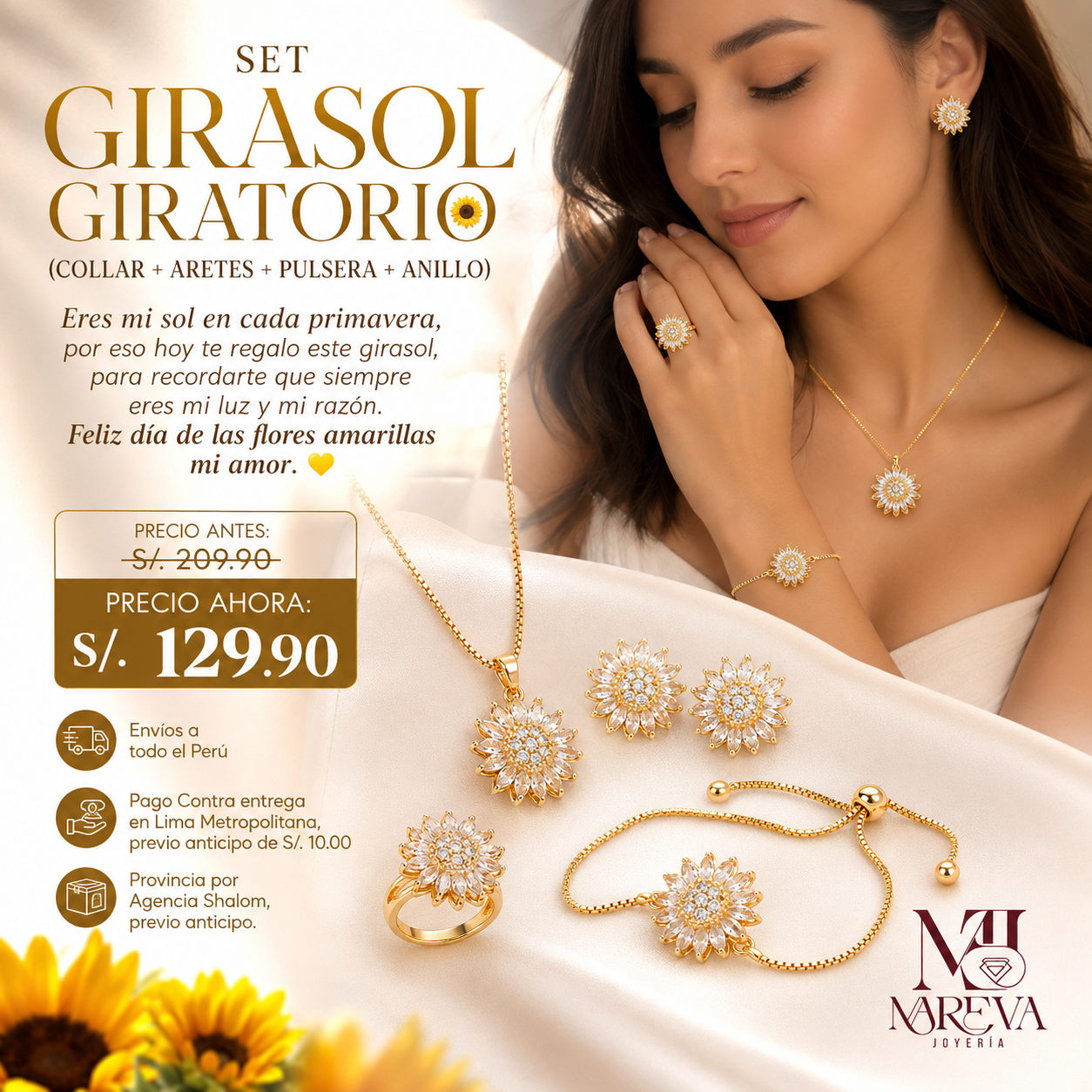 COLLAR GIRASOL (Giratorio-Antiestrés) 🌻