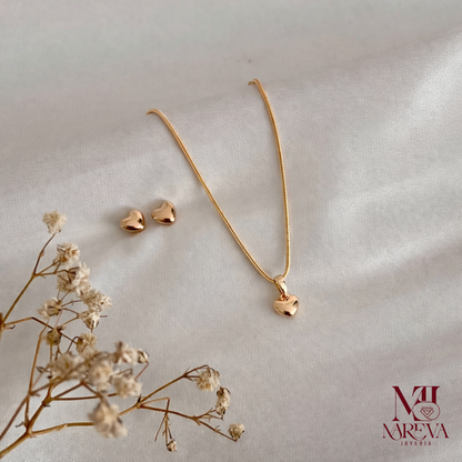 PACK GIRASOL DEL AMOR (COLLAR + ARETE) DOBLE BAÑO DE ORO 18K