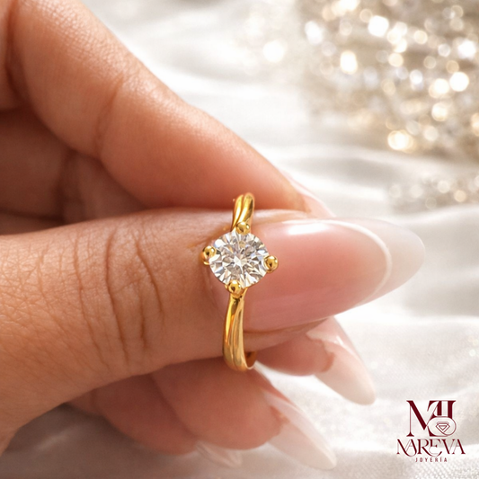 Anillo Promesa Romántico - DOBLE BAÑO DE ORO 18K