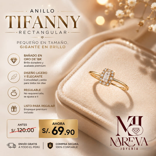 Anillo Promesa Tifanny - DOBLE BAÑO DE ORO 18K