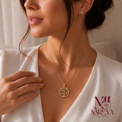 COLLAR ARBOL DE LA VIDA-DOBLE BAÑO EN ORO