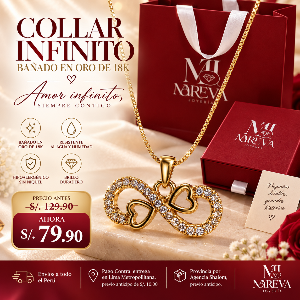 Collar Amor Infinito| Doble baño de oro de 18K