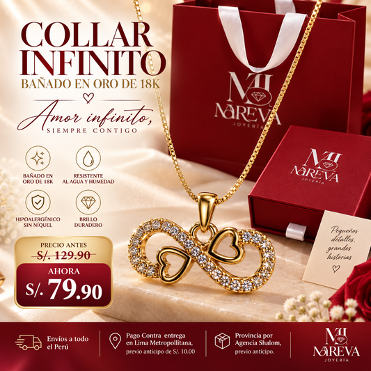 Collar Amor Infinito| Doble baño de oro de 18K