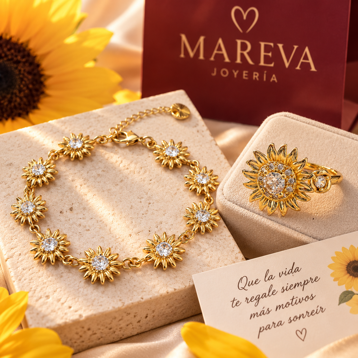 PULSERA + ANILLO GIRASOL (Giratorio-Antiestrés)