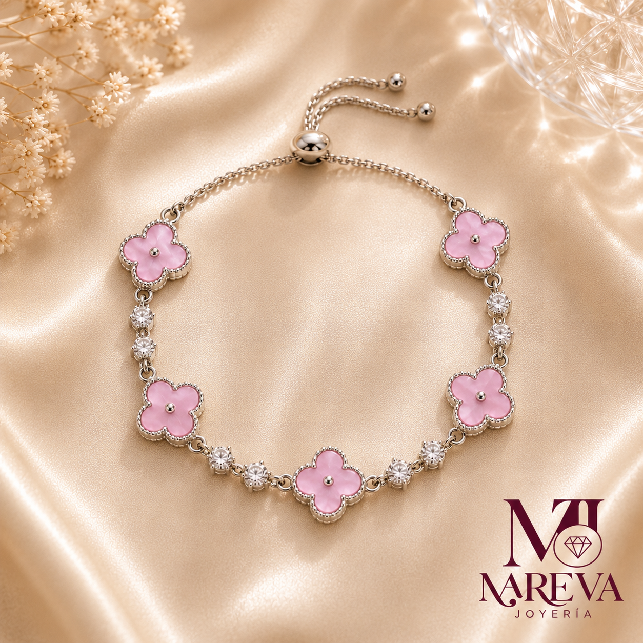 SET SAKURA ROSADO (Collar + Pulsera) 🌸