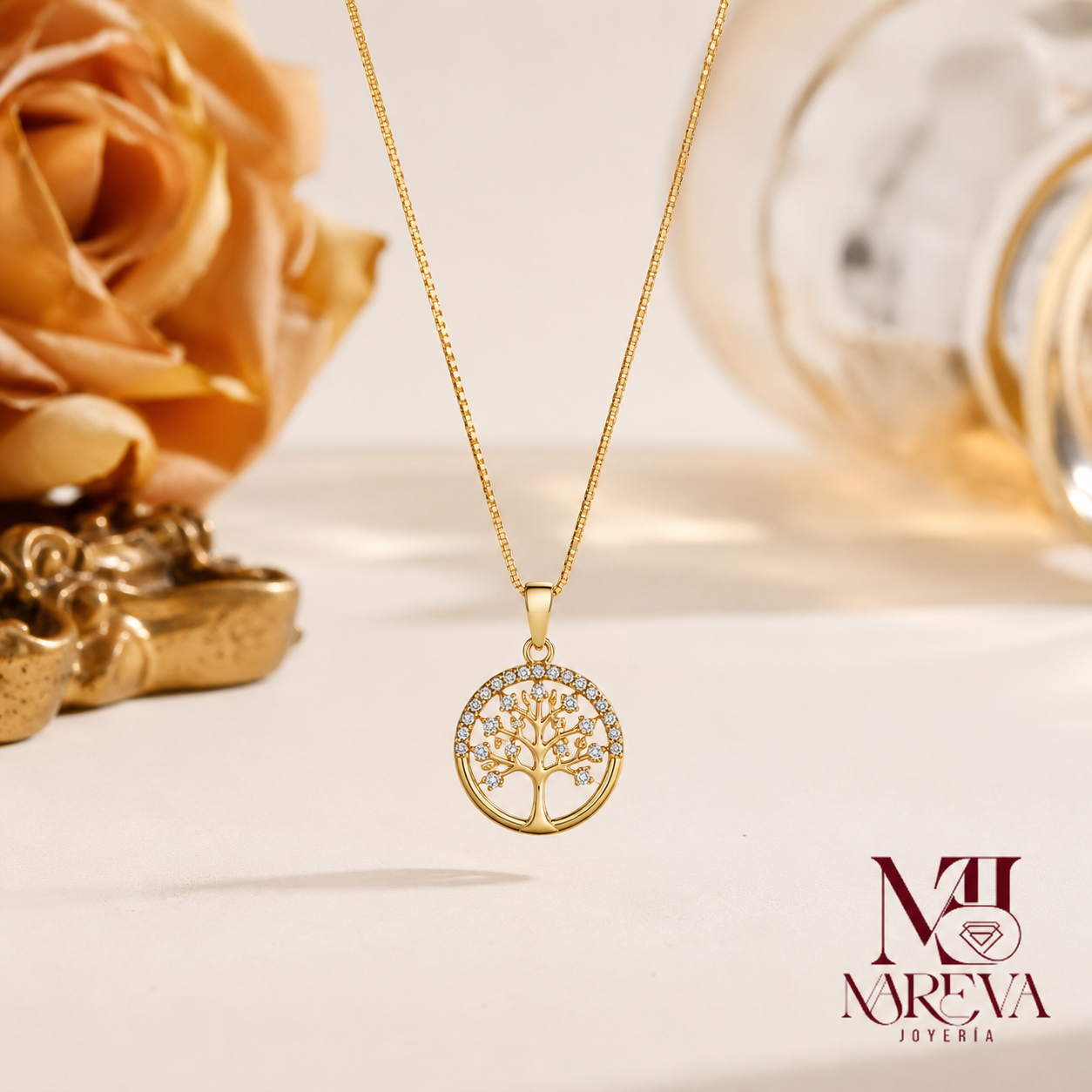 COLLAR ARBOL DE LA VIDA-DOBLE BAÑO EN ORO