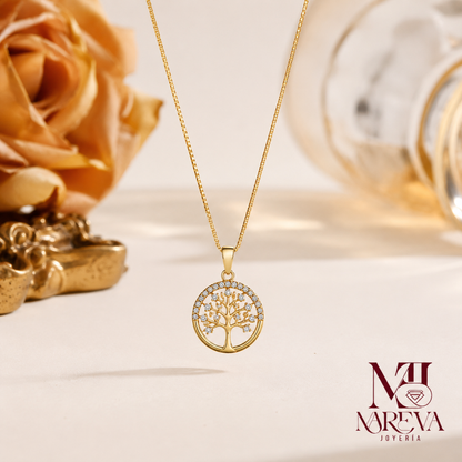COLLAR ARBOL DE LA VIDA-DOBLE BAÑO EN ORO