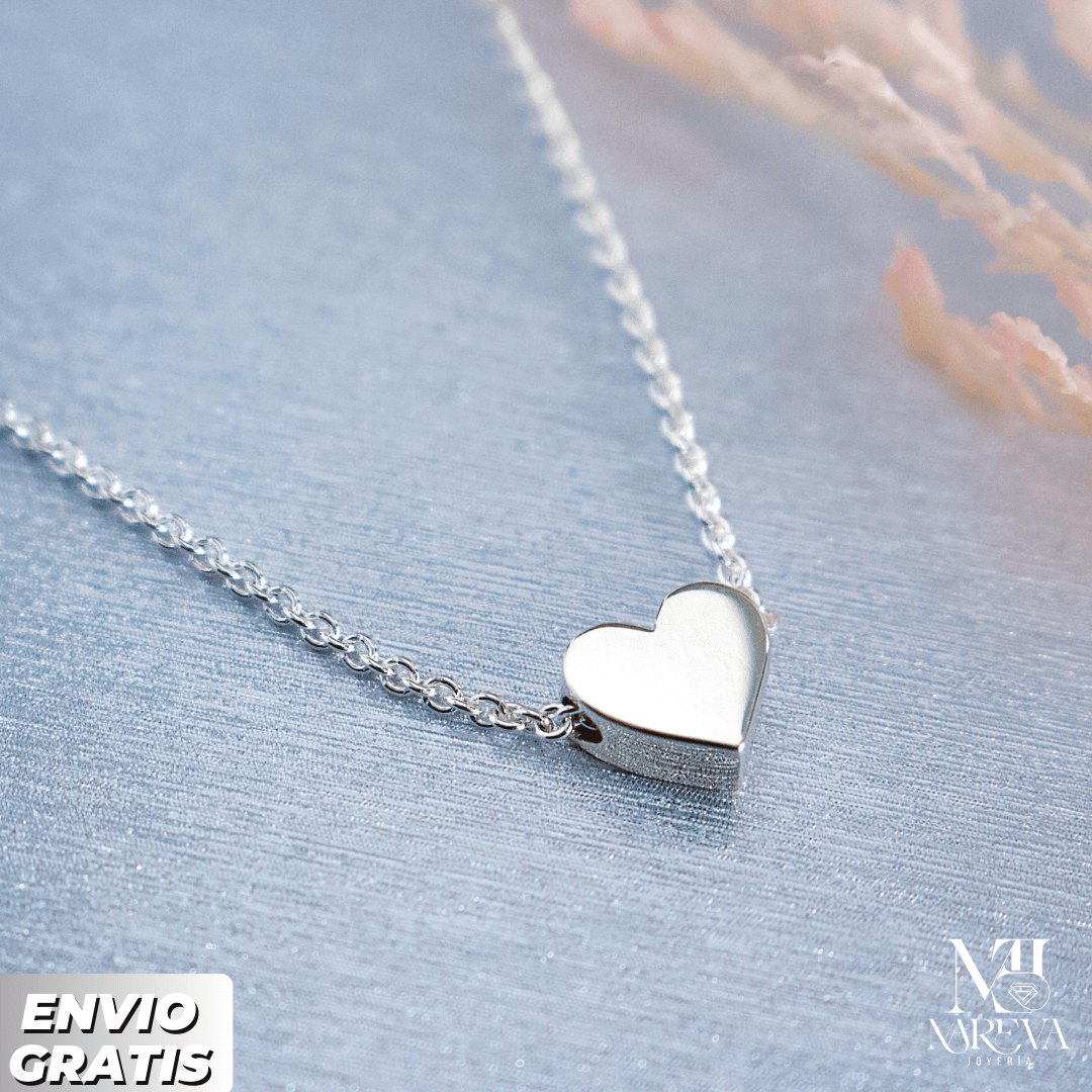 COLLAR CORAZÓN PASANTE - PLATA FINA | ENVÍO GRATIS