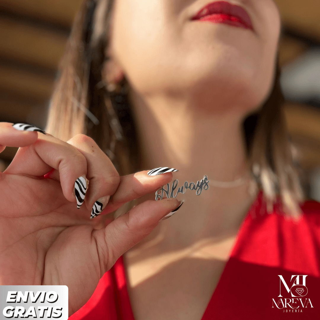 COLLAR NOMBRE PERZONALIZADO-PLATA FINA | ENVÍO GRATIS