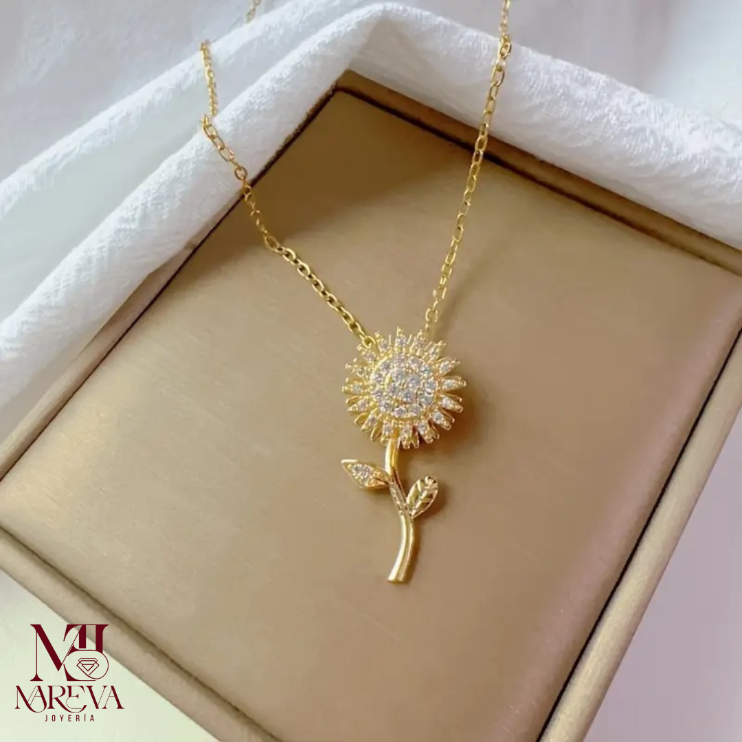 COLLAR GIRASOL CON TALLO (Giratorio-Antiestrés) | ENVÍO GRATIS