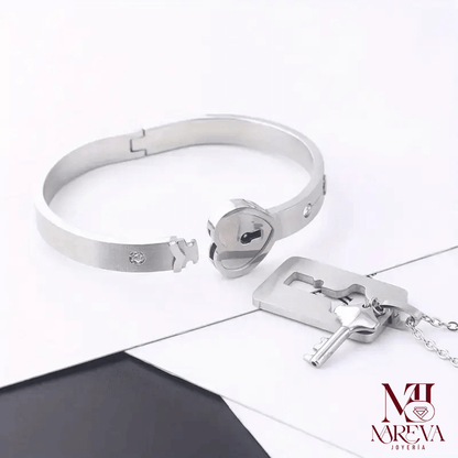 PULSERA CORAZÓN Y COLLAR LLAVE (PAREJAS) | ENVÍO GRATIS
