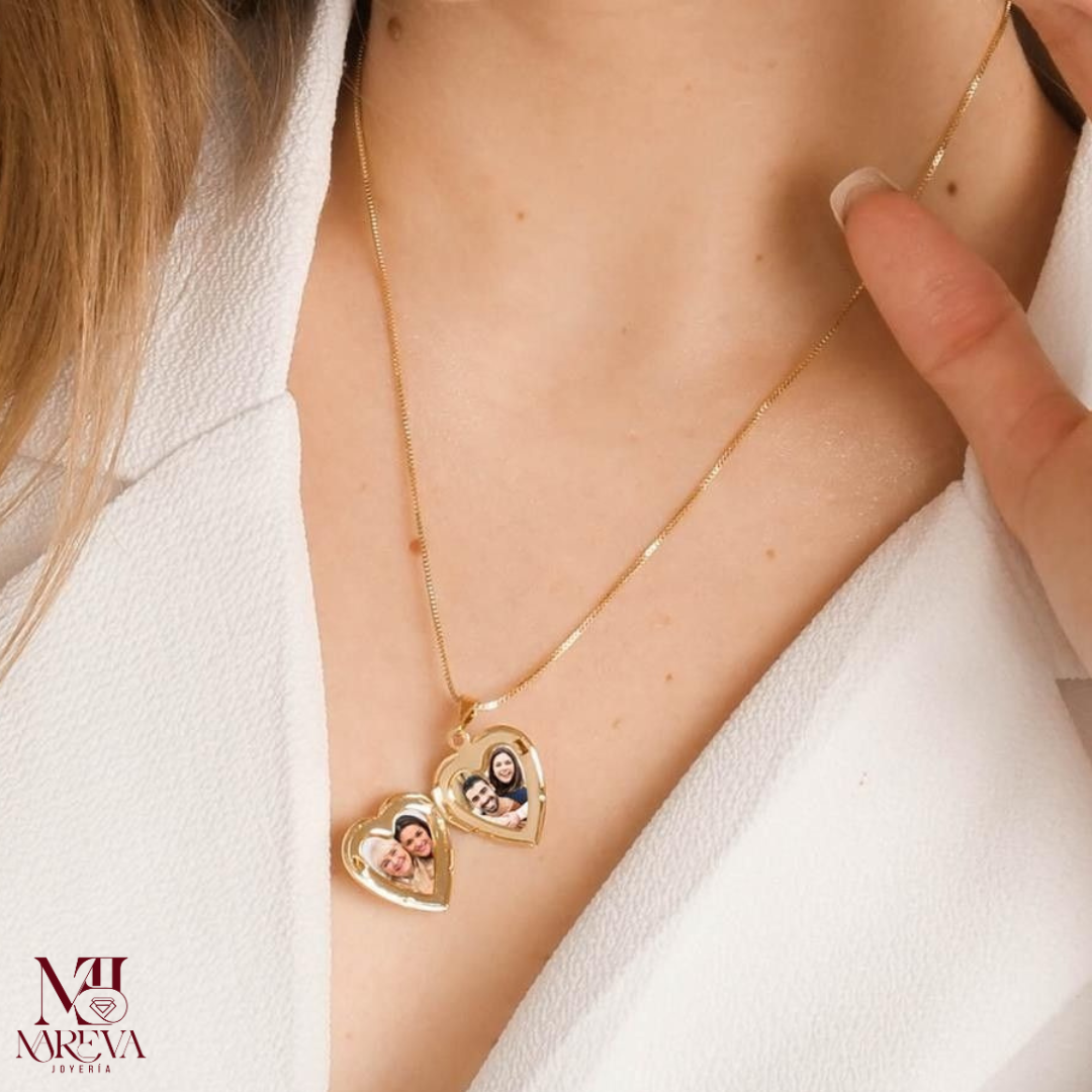 COLLAR RELICARIO CORAZÓN - PLATA FINA | ENVÍO GRATIS