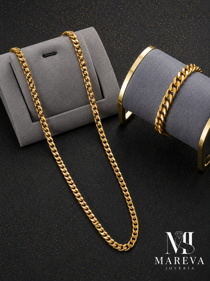 SET LOMO DE CORVINA (COLLAR & PULSERA)-DOBLE ENCHAPADO EN ORO