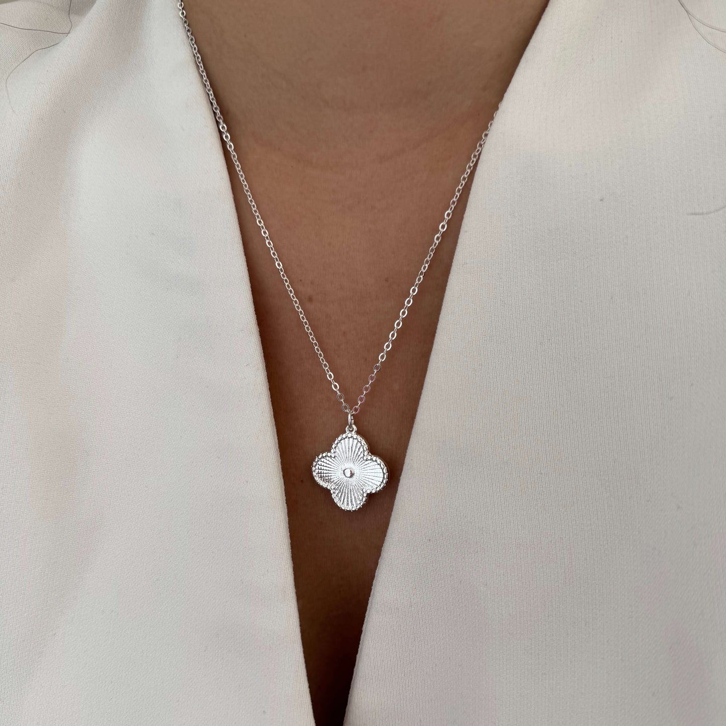 COLLAR TREBOL (Estilo VAN CLEEF) PLATA FINA| ENVÍO GRATIS