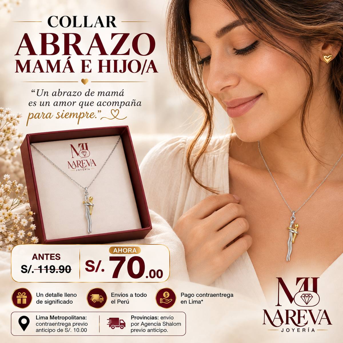 COLLAR ABRAZO ETERNO MAMA E HIJO (a)