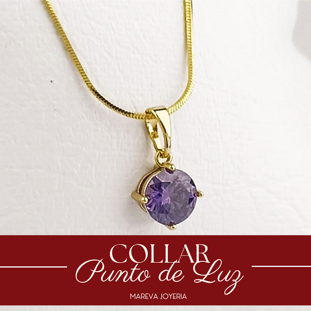 GIRASOL D' FUEGO MORADO + Collar Enchape en Oro 18K | ENVÍO GRATIS