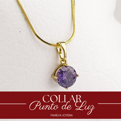 GIRASOL D' FUEGO MORADO + Collar Enchape en Oro 18K | ENVÍO GRATIS