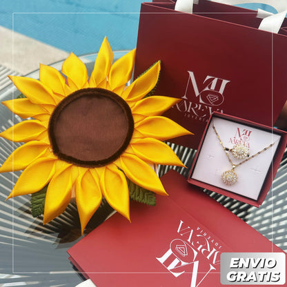 PACK GIRASOL DE FUEGO: Collar+anillo Girasol, Sellado con fuego | ENVÍO GRATIS