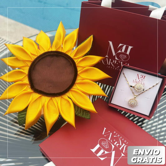 PACK GIRASOL DE FUEGO: Collar+anillo Girasol, Sellado con fuego | ENVÍO GRATIS