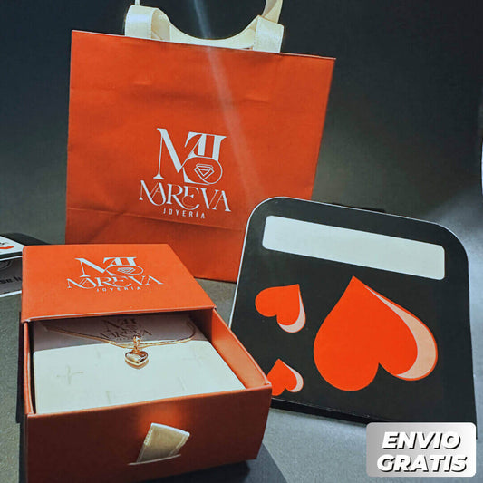 PACK REGALAME TÚ CORAZÓN (COLLAR CORAZÓN + LIBRITO) DOBLE BAÑO DE ORO | ENVÍO GRATIS