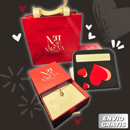 PACK REGALAME TÚ CORAZÓN (COLLAR CORAZÓN + LIBRITO) DOBLE BAÑO DE ORO | ENVÍO GRATIS
