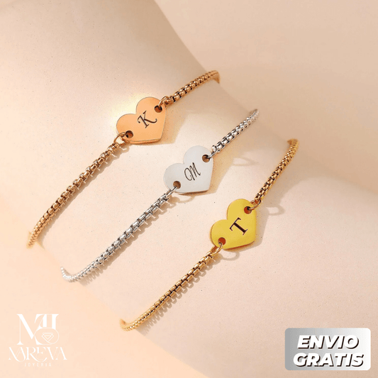 PULSERA CORAZÓN REGULABLE PERSONALIZADO| ENVÍO GRATIS