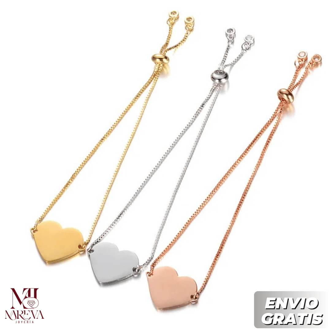 PULSERA CORAZÓN REGULABLE PERSONALIZADO| ENVÍO GRATIS