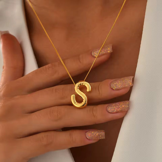 PROMO: COLLAR LETRA BUBBLE | ENVÍO GRATIS