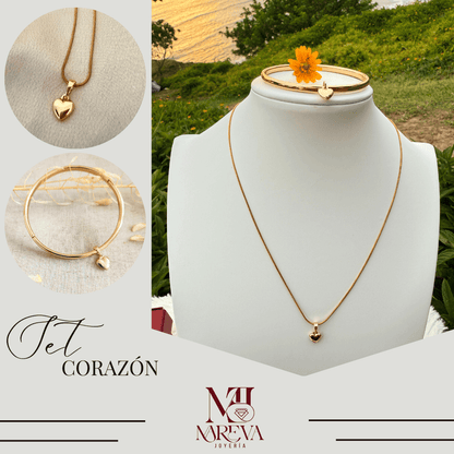 SET CORAZÓN (COLLAR Y PULSERA)| ENVÍO GRATIS