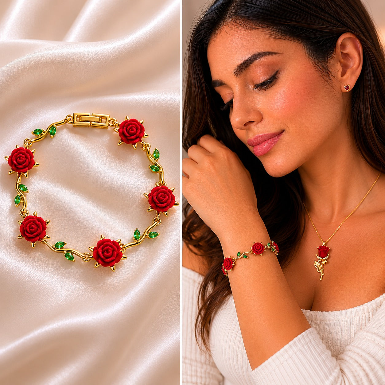 PULSERA ROSA ETERNA 🌹