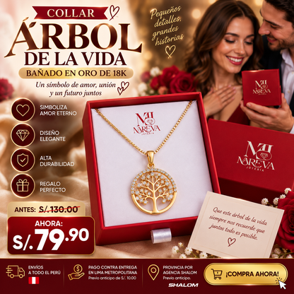 COLLAR ARBOL DE LA VIDA-DOBLE BAÑO EN ORO