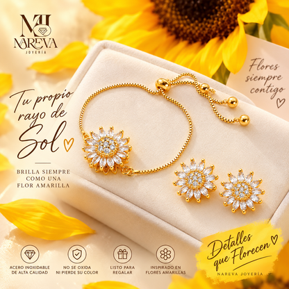 PULSERA + ARETE GIRASOL (Giratorio-Antiestrés)