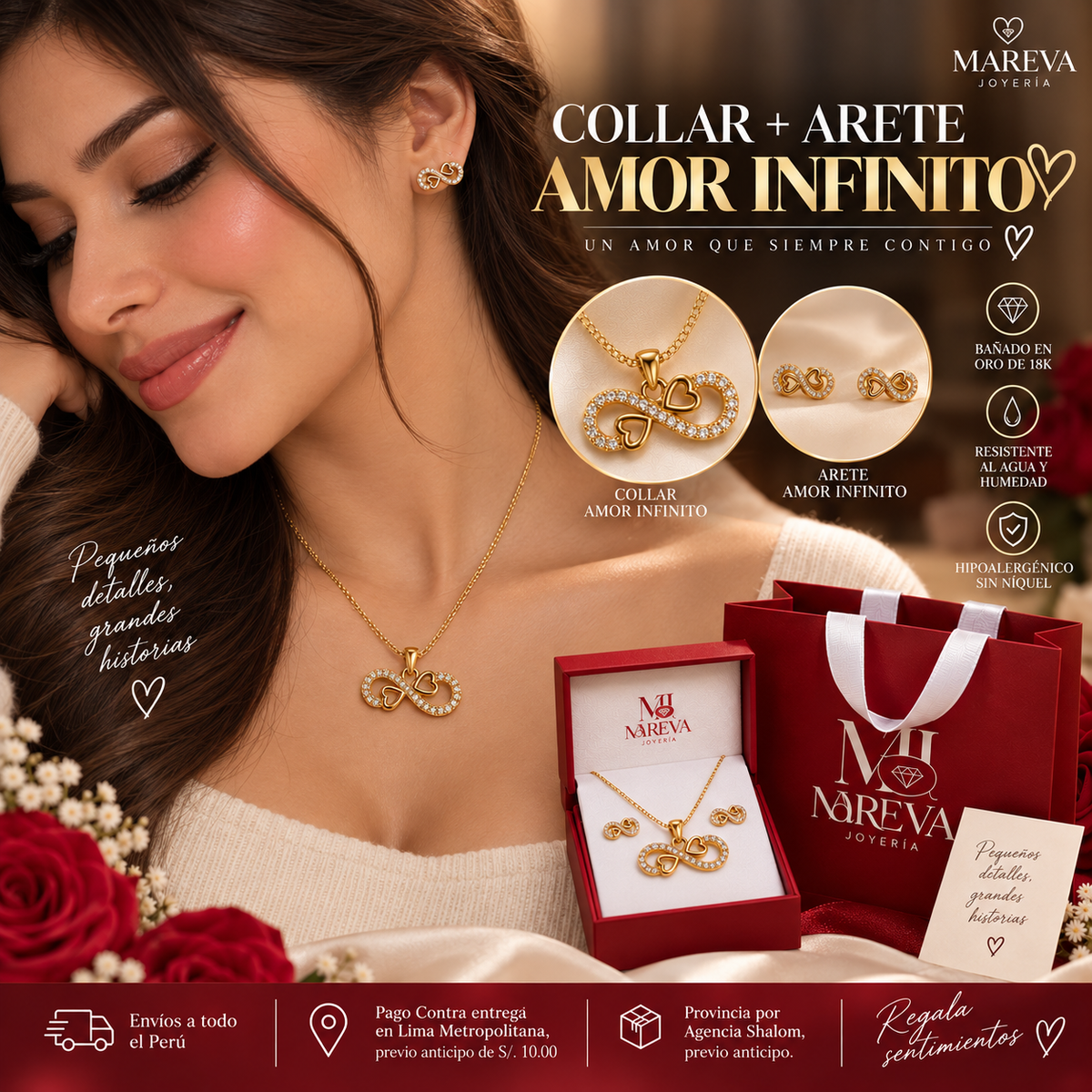Collar Amor Infinito| Doble baño de oro de 18K