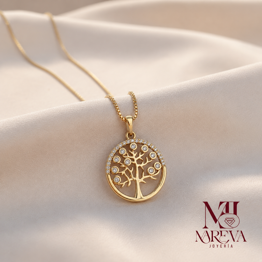 COLLAR ARBOL DE LA VIDA-DOBLE BAÑO EN ORO